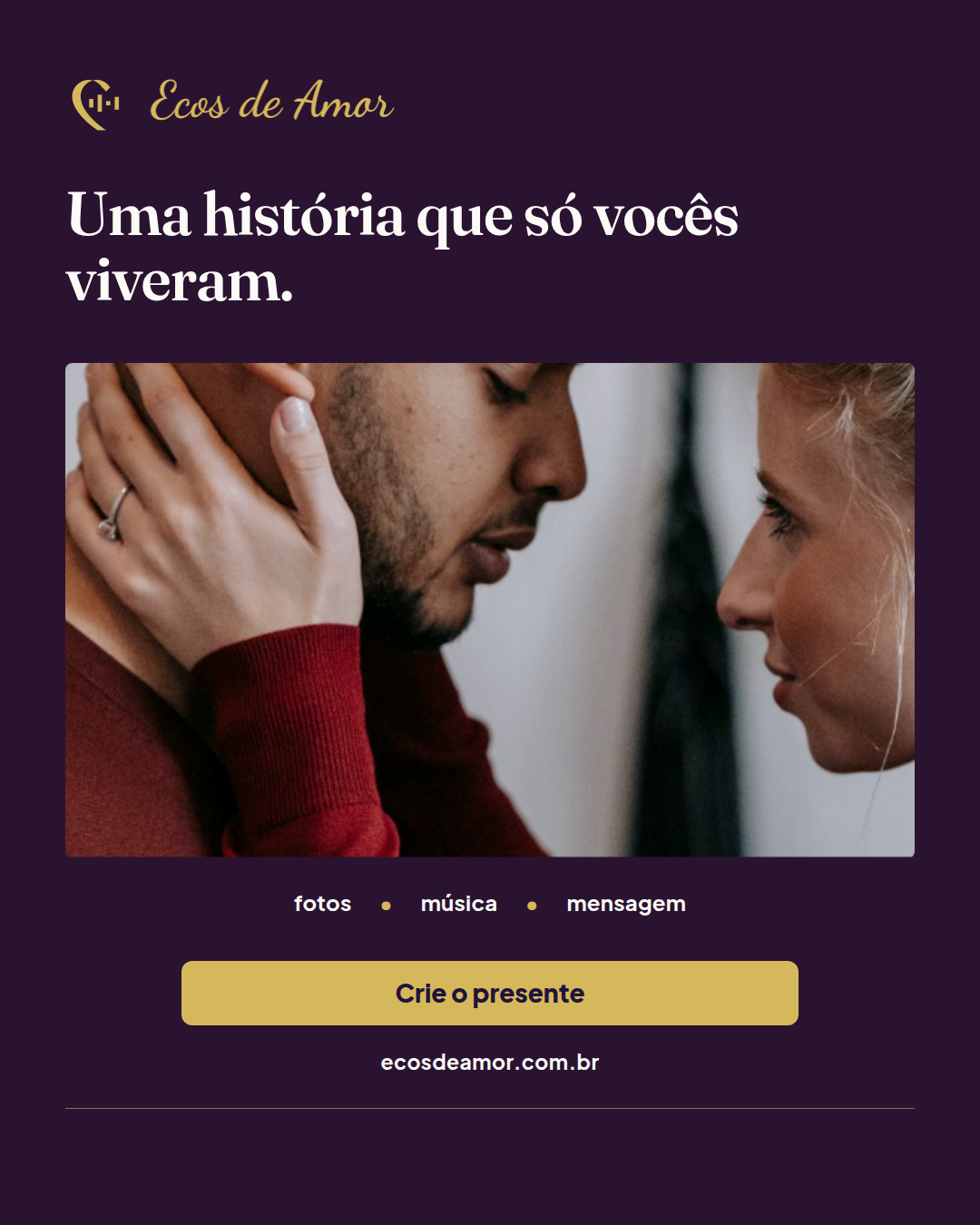 Anúncio fotográfico Ecos de Amor