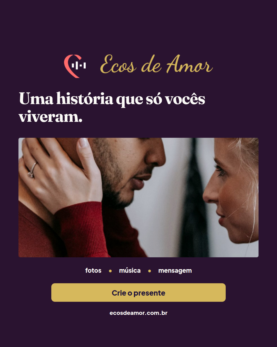Anúncio fotográfico Ecos de Amor