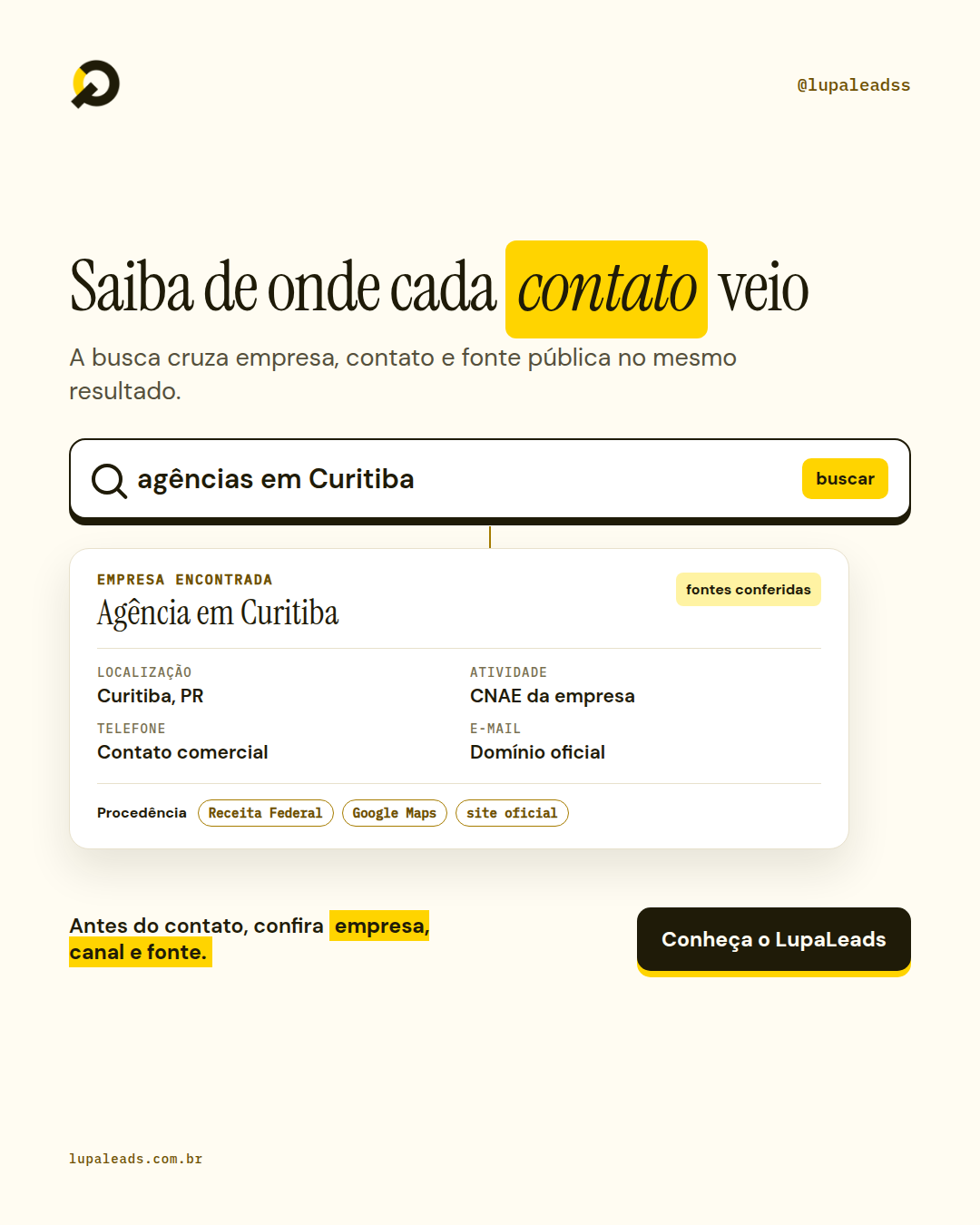 Anúncio LupaLeads orientado por busca