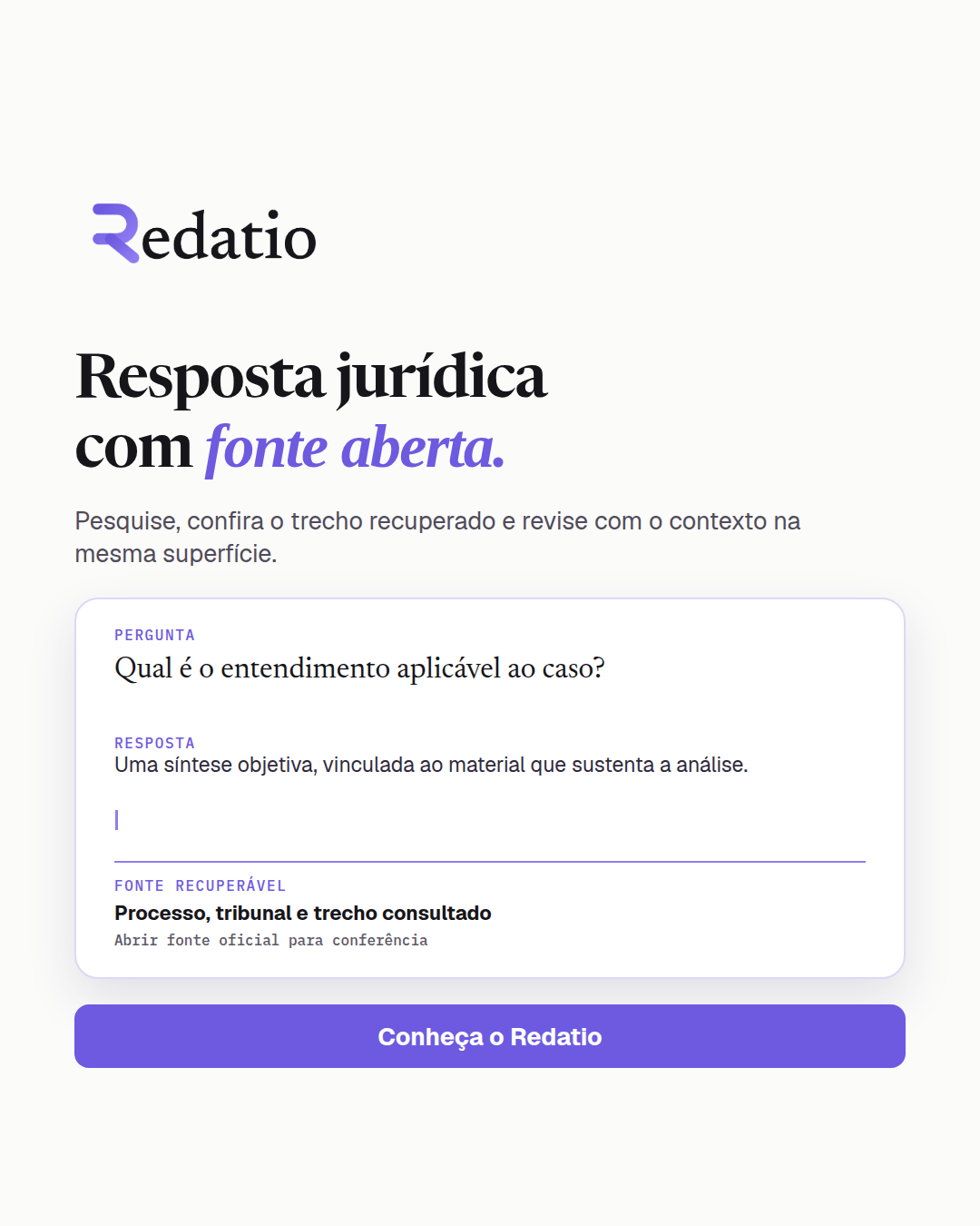Anúncio Redatio sobre fonte recuperável